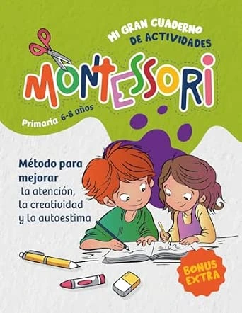 Portada de Mi gran cuaderno de actividades Montessori · Primaria · De 6 a 8 años